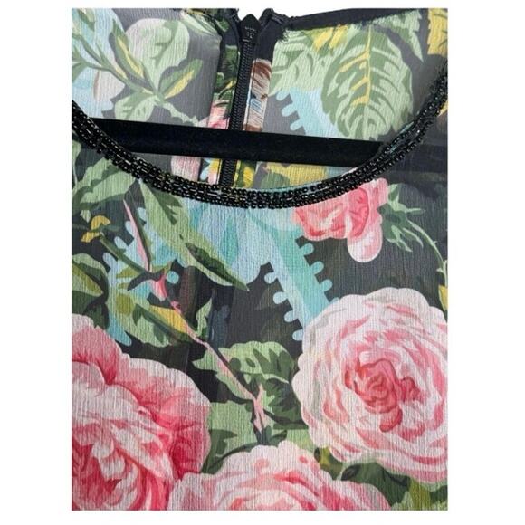 Mac Duggal Floral Illusion Flutter Sleeve Midi Dress, Size 12, NWT - Picture 6 of 6